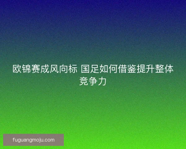 欧锦赛成风向标 国足如何借鉴提升整体竞争力